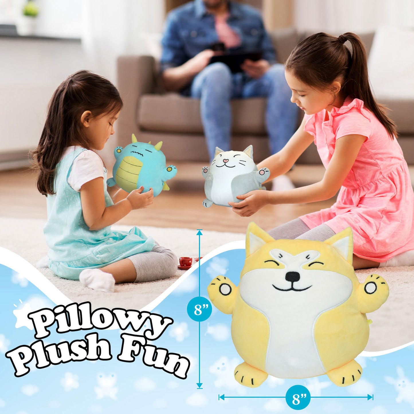 Hachibis Bundle of 3 - Including Neko the Cat, Hachi the Akita Shiba Inu Dog and Dargon the Dragon Stuffed Plush Toys