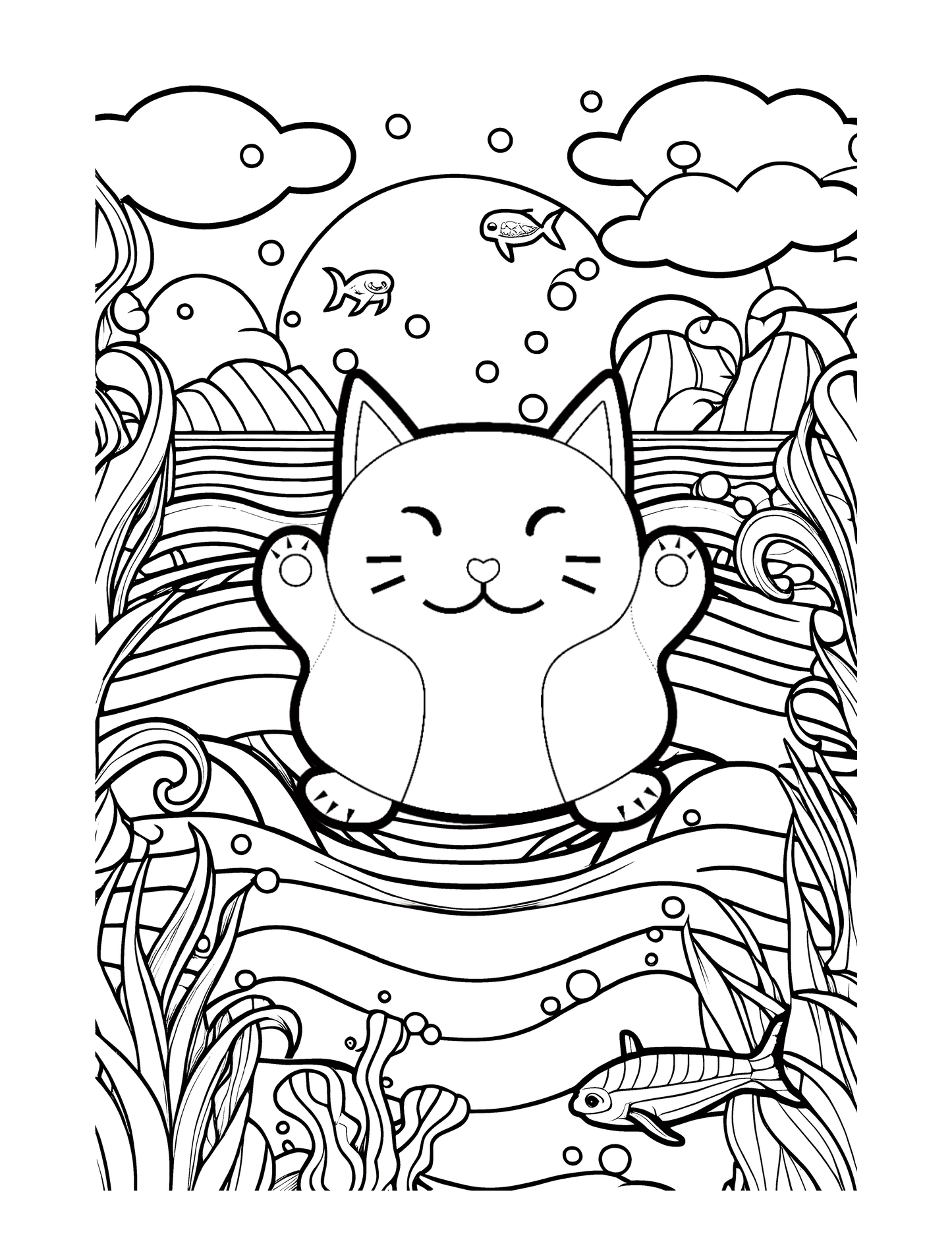 Hachibis Neko the Cat Plush Toy - 8-Inch, Gray and White